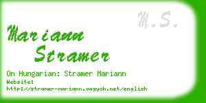 mariann stramer business card